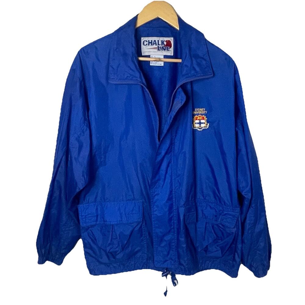 VTG 80s Sydney University Blue Windbreaker Coach Athlete Jacket Australia Men M